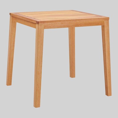 Portsmouth Karri Wood Square Outdoor Patio Bar Table - Natural - Modway
