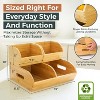 3 Pack Bamboo Potato,Onion Storage Bins -Ventilated Stackable Organizer Baskets with Handles, Multipurpose for Fruit/Vegetable/Pantry/Kitchen Counter - 4 of 4