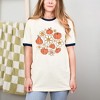 Simply Sage Market Women's Circle Pumpkin Flowers Short Sleeve Ringer Tee - 2 of 4