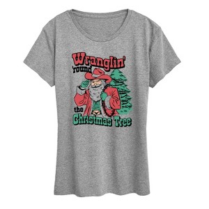 Women's - Instant Message - Wranglin Around The Tree Short Sleeve Graphic T-Shirt - 1 of 4