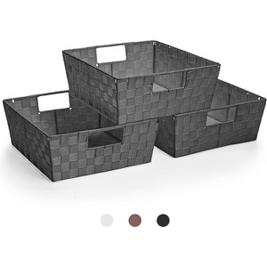 Sorbus 3-Pack Storage Basket Set - Mesh Hand-Woven, Stackable Baskets for Shelves, Closets, Bathroom and More - 1 of 4