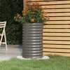 vidaXL Gray Garden Planter - Powder-Coated Steel, Round Shape, Weather-Resistant, Rust Resistant, Outdoor Raised Bed for Planting Vegetables - image 2 of 4