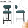 Kumasinova Counter Height Bar Stools Set of 2, Modern Upholstered Fabric Bar Stools with Black Metal Legs, Kitchen Island Chair for Dining Room/Bar - 4 of 4
