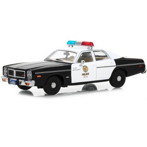 1977 Dodge Monaco Metropolitan Police Black and White "The Terminator" (1984) Movie 1/43 Diecast Model Car by Greenlight - 1 of 3