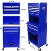 VASIP 6-Drawer Secure Lockable Rolling Tool Cabinet with 4 Universal Wheels, 2 in 1 Detachable for Garage,Workshop,Black - 4 of 4
