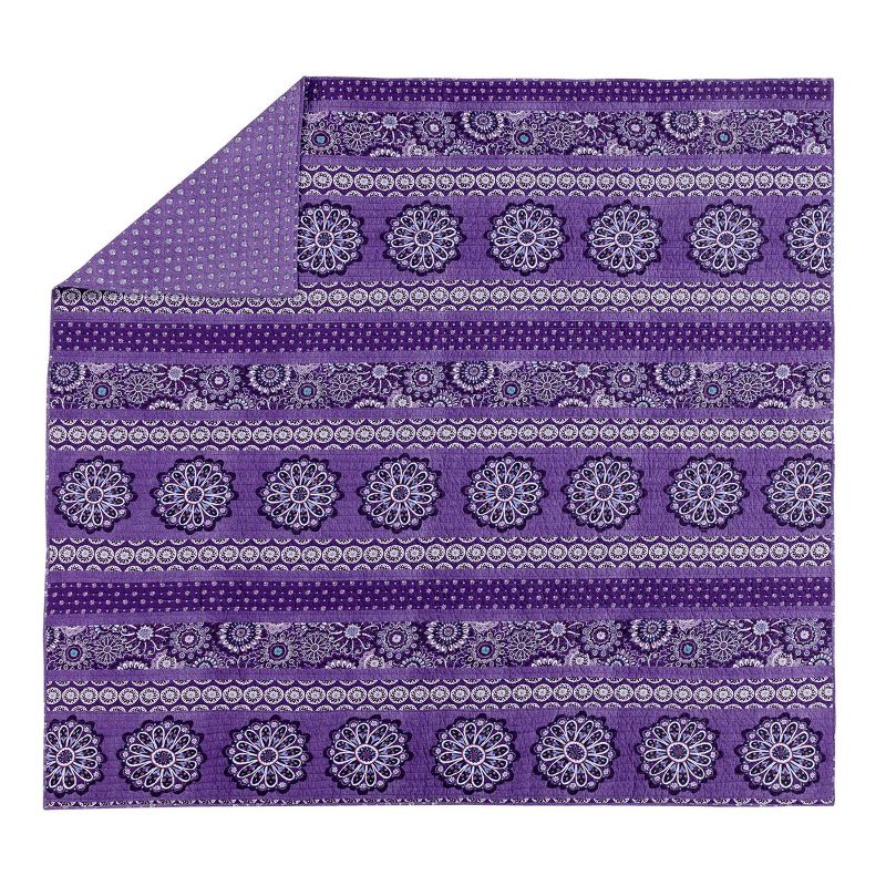 Vera Bradley Tranquil Medallion Quilt Bedding Set Purple, 6 of 9