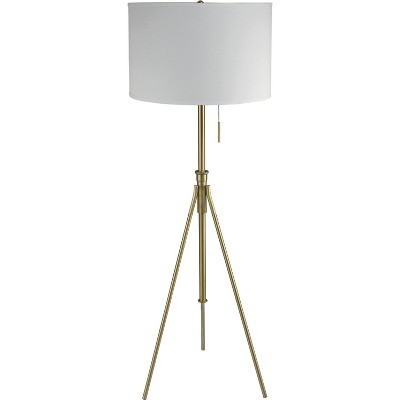 Vynxaria 72 Inch KD Shade Floor Lamp with Adjustable Gold Metal Tripod, Ideal for Bedroom, Living Room & Office