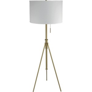 Vynxaria 72 Inch KD Shade Floor Lamp with Adjustable Gold Metal Tripod, Ideal for Bedroom, Living Room & Office - 1 of 4