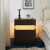 KTMBDW Nightstands with Acrylic Board LED Light Night Stand, Modern Bedside Table with 3 Drawers & Open Compartment - 2 of 4