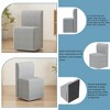 Lirago Wheeled Dining Chair and Footstool Set-Modern Gray Linen Furniture with Rolling Function for Living Room and Bedroom - 4 of 4