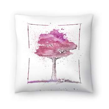 Purple Watercolor Tree By Tanya Shumkina Throw Pillow - Americanflat Minimalist Botanical
