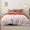 Bedsure | 2/3 Pcs Floral Printed Reversible Sage Green Comforter Set Queen Size Soft Designed Plants Pattern Bedding Set - 3 of 4