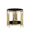 NicBex Coffee Tables for Living Room 19.69" Luxurious Round Coffee Table Gorgeous Golden Metal Coffee Table with Clear Glass, Gold+Black - 4 of 4