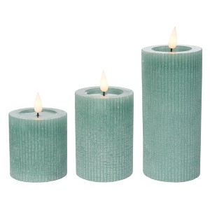 Transpac LED Wax Aqua Candles Set of 3 Home Decorations Spring - 1 of 1