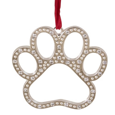 Northlight Silver-plated Paw Print Christmas Ornament European Crystals Target