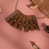 SOHI Women's Russet Brown Party Stone Statement Necklace - 3 of 4