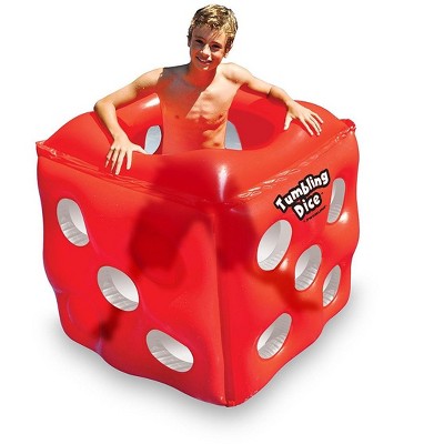 Swimline 49" Water Sports Inflatable Tumbling Dice 1-Person Swimming Pool Cube Roller - Red/White