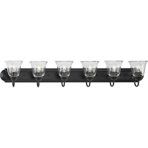 Progress Lighting, Calhoun Collection, 6-Light Vanity Light, Brushed Nickel, Clear Glass Shades, Material: Steel, Finish Color: Brushed Nickel - 1 of 1