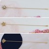 Anna-Kaci Vintage 3Pcs Long Stick Hat Pins Crystal Flower Butterfly and Pearl Details for Classic Hat Lapel and Scarf Accessorizing - 3pcs Star - 2 of 4