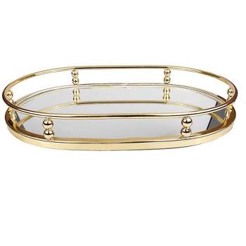 Classic Touch Gold Beaded Rectangular Tray : Target