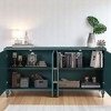 63" Large Storage Cabinet with Carved Flower Doors, Metal Handle, Adjustable Shelves, Wooden Modern Sideboard Console,Ideal for Kitchen, Entryway - 4 of 4
