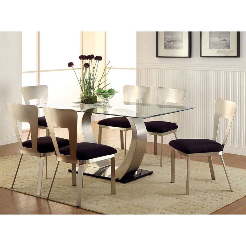 7pc Langton&#160;Dining Set w/Rectangular Back Chairs Silver/Black - HOMES: Inside + Out, 3 of 7