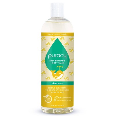 Puracy Perfect Skin, Pure Ingredients Baby Shampoo & Body Wash - with 12 Fruit & Vegetable Extracts - Citrus Grove - 12 fl oz