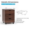 PexFix 3 Drawer Vertical File Cabinet Rolling Wooden Mobile Under Desk with Casters for Home Office - 2 of 4