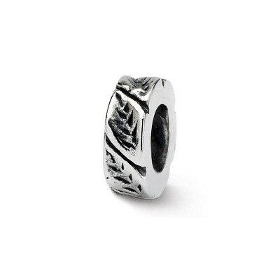 Black Bow Jewelry Sterling Silver Leaf Design Spacer Bead Charm