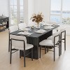 PexFix 67" x 33.5" Solid Wood Dining Table Modern Kitchen Table for 4-6 Farmhouse Style with Solid Wave Legs for Living Room Kitchen Home Office Black - 2 of 4