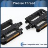 Unique Bargains Cycling Bike Pedal 9/16" Spindle Plastic Bicycle Flat Pedals for Road Mountain BMX MTB Bike Black - 4 of 4