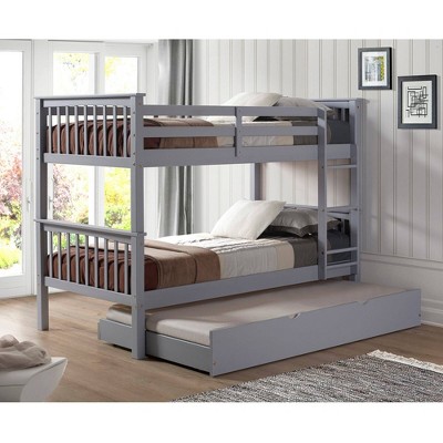 solid wood bunk beds with trundle