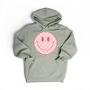 Simply Sage Market Women's Graphic Hoodie Pink Checker Smiley Face - 2 of 3