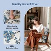 Floral-Mid Century Modern Accent Chairs set of 2,Solid Rubber Wood Frame living chair - 4 of 4