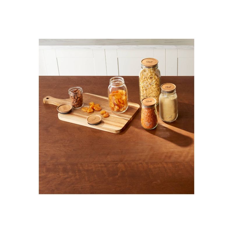 Ball 5pk Wooden Storage Lids, Wide Mouth, 3 of 7
