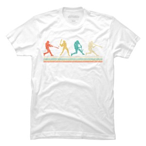 Men's Design By Humans Vintage Distressed Baseball Swing By LuckyCharm99 T-Shirt - 1 of 2