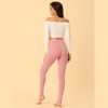 INSPIRE CHIC Women's Elastic Waistband Soft Gym Yoga Cotton Stirrup Pants Leggings - 4 of 4