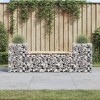 vidaXL Solid Wood Pine Garden Bench with Gabion Design, Galvanised Steel Base, and Attached Planter Boxes - Compact and Versatile for Outdoor - 2 of 4