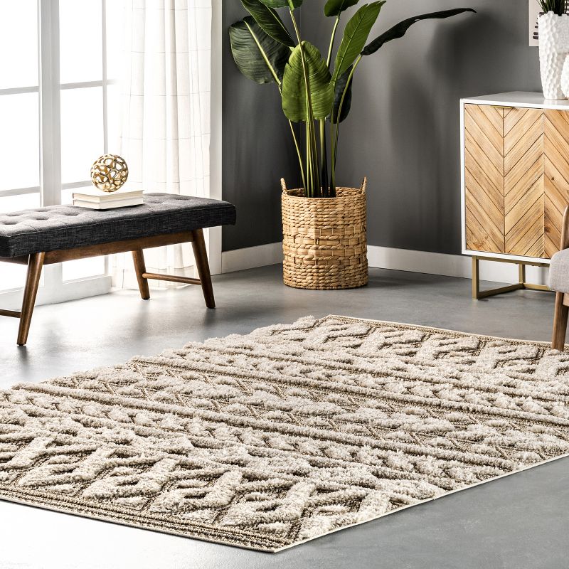 nuLOOM Rebecca High Low Textured Shaggy Area Rug, 3 of 11