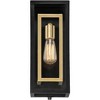 Possini Euro Design Double Box Modern Wall Light Sconce Matte Black Warm Brass Hardwire 6 3/4" Fixture Clear Glass for Bedroom Bathroom Vanity House - 4 of 4