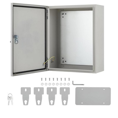 COZONY NEMA 4X Electrical Junction Box, IP66 Weatherproof Steel Enclosure, Outdoor/Indoor, Hinged, Lockable, w/ Mounting Plate, UL Listed