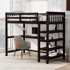 COWLOWN Twin Loft Bed with Desk and Storage Shelves， Space-Saving Study Workstation Solid Wood MDF Design - 4 of 4