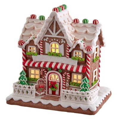 Kurt Adler 9 Inch Battery-operated Light Up Two Floor Gingerbread House ...