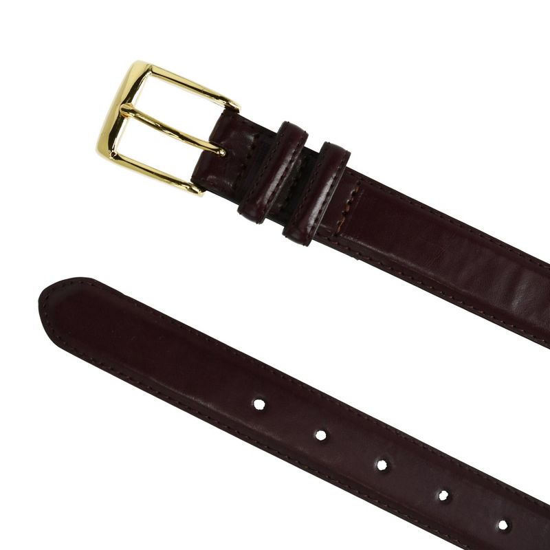 CTM Men's Leather Gold Buckle Belt, 2 of 3