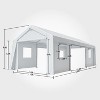 12x20 FT Heavy Duty Carport Canopy, Portable Garage Shelter with 4 Roll-Up Doors & 2 Side Doors, Waterproof Vehicle Cover for Pickup/Truck - 2 of 4