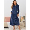 cheibear Women's Flannel Fluffy Plush Long Zip Front Bathrobe with Pockets - 2 of 4