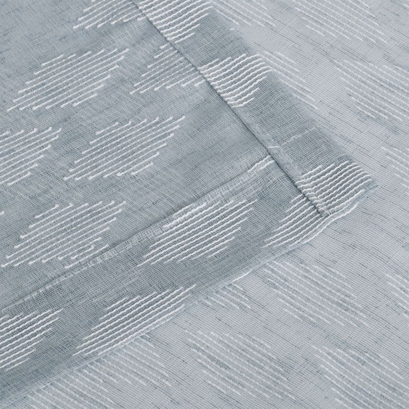 Geometric Diamond Sheer Grommet Curtain Panel Set by Blue Nile Mills, 4 of 5