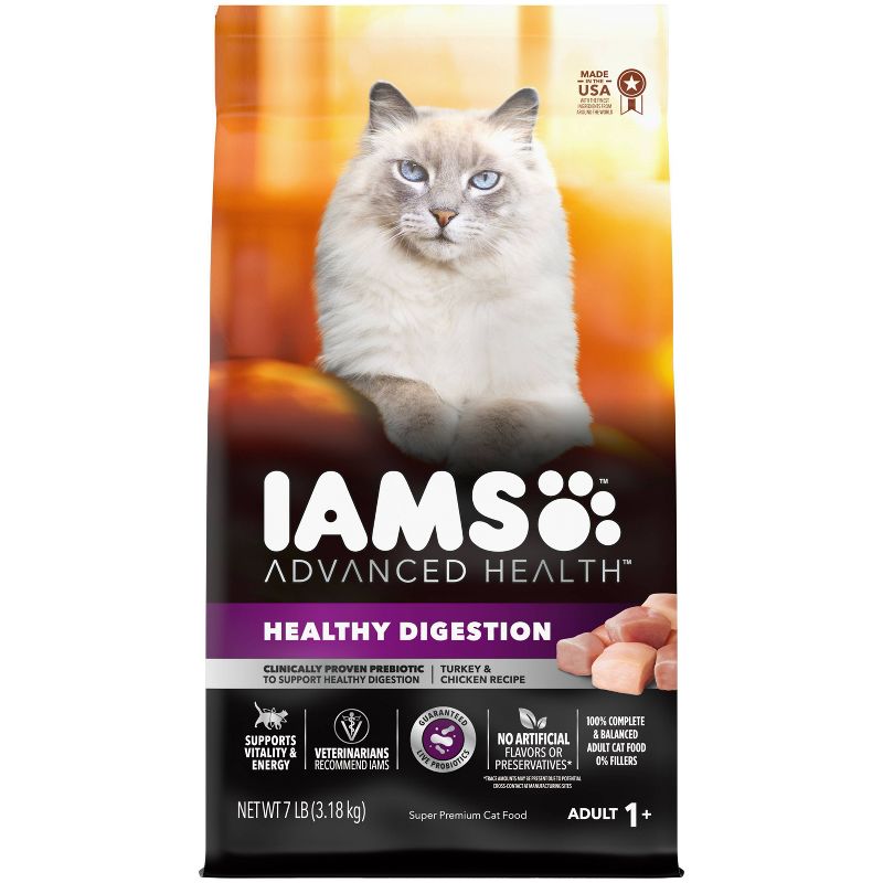 IAMS Advanced Healthy Digestion with Turkey &#38; Chicken Flavour Adult Dry Cat Food - 7lbs, 1 of 19