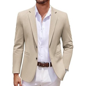 COOFANDY Men's Casual Knit Blazer Two Button Lightweight Sport Coats Suit Jacket - 1 of 4