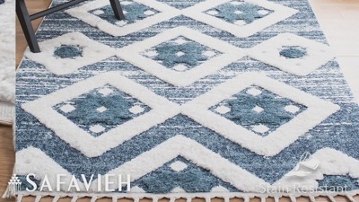 Moroccan Tassel Shag MTS664 Power Loomed Area Rug - Grey/Ivory - 8' round - Safavieh.